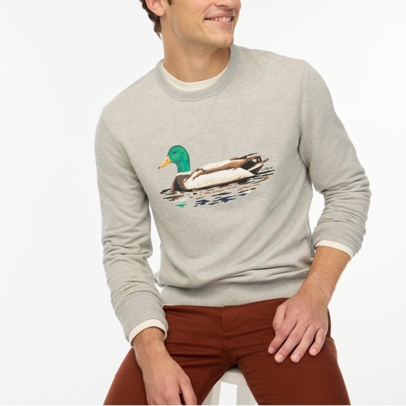 J. Crew Other - J.Crew Men’s Grey Mallard Duck Sweatshirt Size M